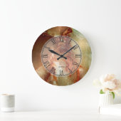 Realistische braune Imitate - Marmorsteinmuster 2 Große Wanduhr (Zuhause)