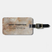 Realistische braune Imitate Marmorsteinmuster Gepäckanhänger (Vorderseite horizontal)