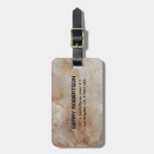 Realistische braune Imitate Marmorsteinmuster Gepäckanhänger (Vorderseite vertikal)