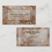 Realistische braune Imitate Marmorsteinmuster Visitenkarte (Vorne/Hinten)