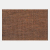 Realistische Burlap Rustic Gold, Chocolate & Taupe Geschenkpapier Set (Vorderseite 3)
