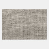 Realistische Burlap Rustic Gold, Chocolate & Taupe Geschenkpapier Set (Vorderseite)