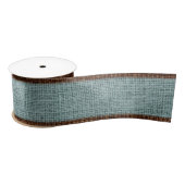 Realistische Burlap Textur Einfach & Rustikal Aqua Satinband (Spule)