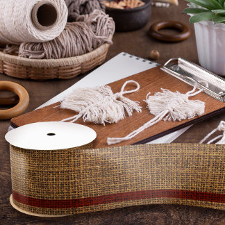 Realistische Burlap Textur Einfach rustikales Gold Satinband