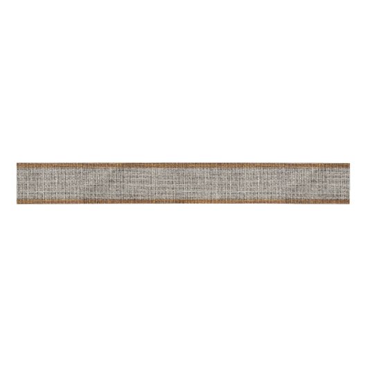 Realistische Burlap Textur Einfache Chic Rustikale Ripsband (Vorderseite)