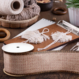 Realistische Burlap Textur Einfache Rustikale Blus Satinband