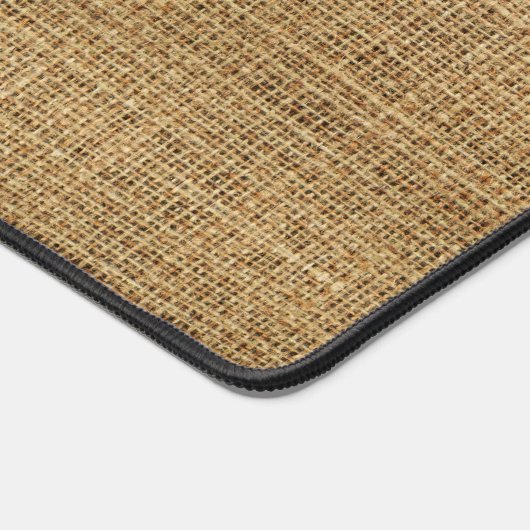 Realistische Burlap Textur einfache rustikale brau Schreibtischunterlage (Ecke)