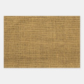 Realistische Burlap Textur einfache rustikale Lich Geschenkpapier Set (Vorderseite 3)