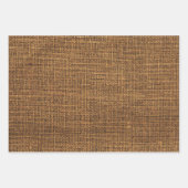 Realistische Burlap Textur einfache rustikale Lich Geschenkpapier Set (Vorderseite 2)