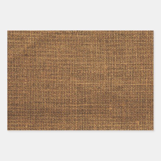 Realistische Burlap Textur einfache rustikale Lich Geschenkpapier Set (Vorderseite 2)