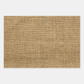 Realistische Burlap Textur einfache rustikale Lich Geschenkpapier Set (Vorderseite)