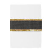 Realistische Burlap Textur Rustikale Gold Holzkohl Einladungsbanderole (Rückseitenbeispiel)