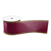 Realistische Burlap Texture Simple Rustic Burgundy Satinband (Spule)