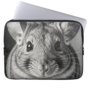 Realistische Chinchilla-Porträt-Skizze Laptopschutzhülle