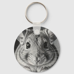 Realistische Chinchilla-Porträt-Skizze Schlüsselanhänger