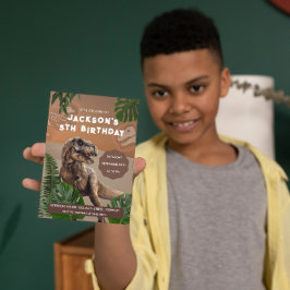 Realistische Dinosaurier zum Geburtstag Einladung