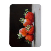 Realistische Erdbeeren Stillleben Ölgemälde Magnet (Vertikal)