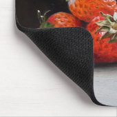 Realistische Erdbeeren Stillleben Ölgemälde Mousepad (Ecke)