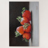 Realistische Erdbeeren Stillleben Ölgemälde Puzzle (Vertikal)