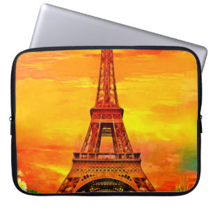 realistische farbige Ölmalerei auf dem Eiffelturm  Laptopschutzhülle