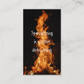 Realistische Flammen-Visitenkarte Visitenkarte (Rückseite)