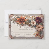 Realistische florale Hochzeitskarte Art Nouveau RSVP Karte (Vorderseite)