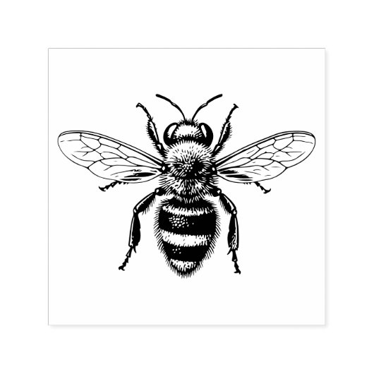 Realistische Fuzzy Honey Bee Permastempel (Design)