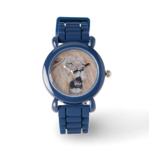 Realistische Gemälde von großen Katzenbrüller Armbanduhr