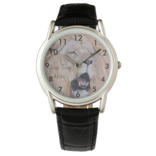 realistische Gemälde von großer Katzenbrüllerin Armbanduhr