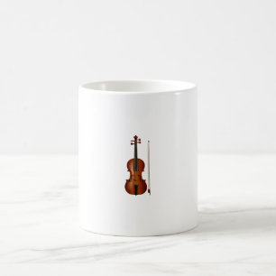 Realistische Grafik der Violine und des Bogens Kaffeetasse