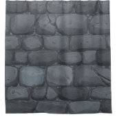 Realistische Grausteinmauer Duschvorhang (Vorderseite)