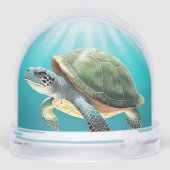 Realistische Grünschildkröte Schneekugeln (Rückseite)