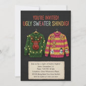 Realistische hässliche Weihnachtspullover-Party -  Einladung (Vorderseite)