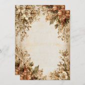 Realistische Holly-Zweigniederlassung auf Cream | Einladung (Vorne/Hinten)