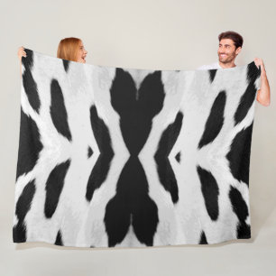 Realistische Holstein Cowhide sehen große Version Fleecedecke