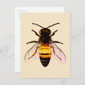 Realistische Honey Bee Art Illustration Postkarte (Vorne/Hinten)
