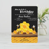 Realistische Honigbiene & Honeycomb Einladung zum (Stehend Vorderseite)