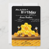 Realistische Honigbiene & Honeycomb Einladung zum (Vorderseite)