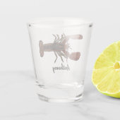 Realistische Hummer-Illustration Personalisiert Schnapsglas (Rückseite)