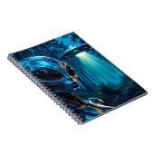 Realistische Hyper-Alien und UFO im Wald Notizblock (Rechte Seite)