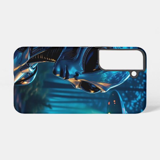 Realistische Hyper-Alien und UFO im Wald Samsung Galaxy Hülle (Rückseite (Horizontal))