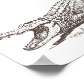 Realistische Illustration des Alligators Poster (Ecke)