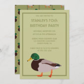 Realistische Illustration für Mallard Duck Einladung (Vorne/Hinten)