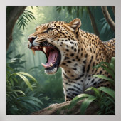 Realistische Illustration über das Roaring Leopard Poster (Vorne)