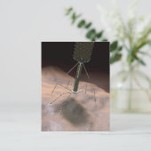 Realistische Illustration von Bakteriophage Postkarte (Stehend Vorderseite)