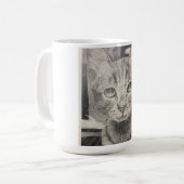 Realistische Katze Zeichnend Tasse (Vorderseite Links)
