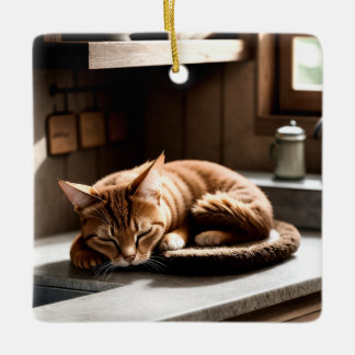 Realistische Katzenfotografie in der Kunstfotograf Keramikornament