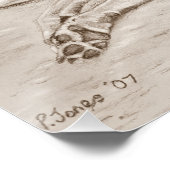 Realistische Kunsthundbild von zwei Grauhunden Poster (Ecke)