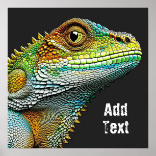 Realistische Lizard Iguana Personalisiert Poster