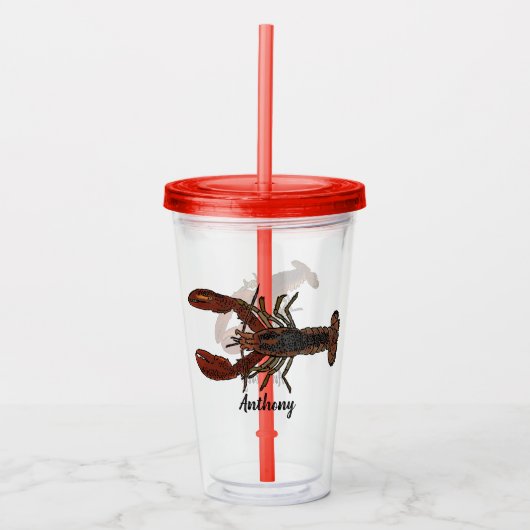 Realistische Lobster Graphics Personalisiert Acryltrinkbecher (Vorderseite)